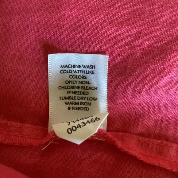 J. Jill Linen Short Sleeve Button Down Shirt Sz Petite Large Pink 68K - Picture 8 of 8